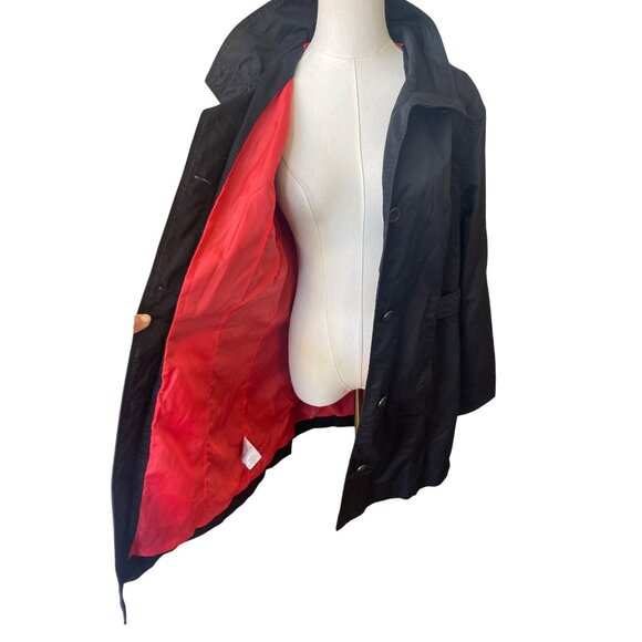 Eddie Bauer Womens‎ Black Barn Rain Parka Coat Size L Jacket Adjustable Pockets - Picture 4 of 8